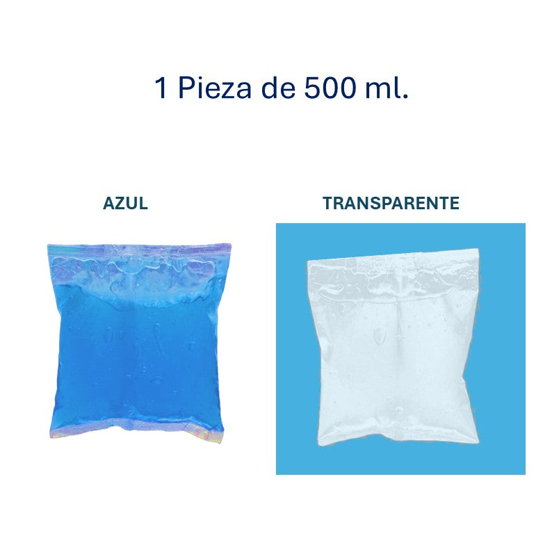 Ice Brick de 500 ml.  en bolsa, 1 pieza azul o transparente