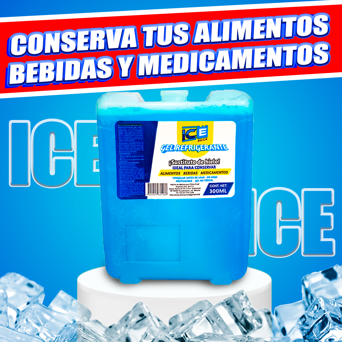 Ice Brick de 300 ml. 6 pack